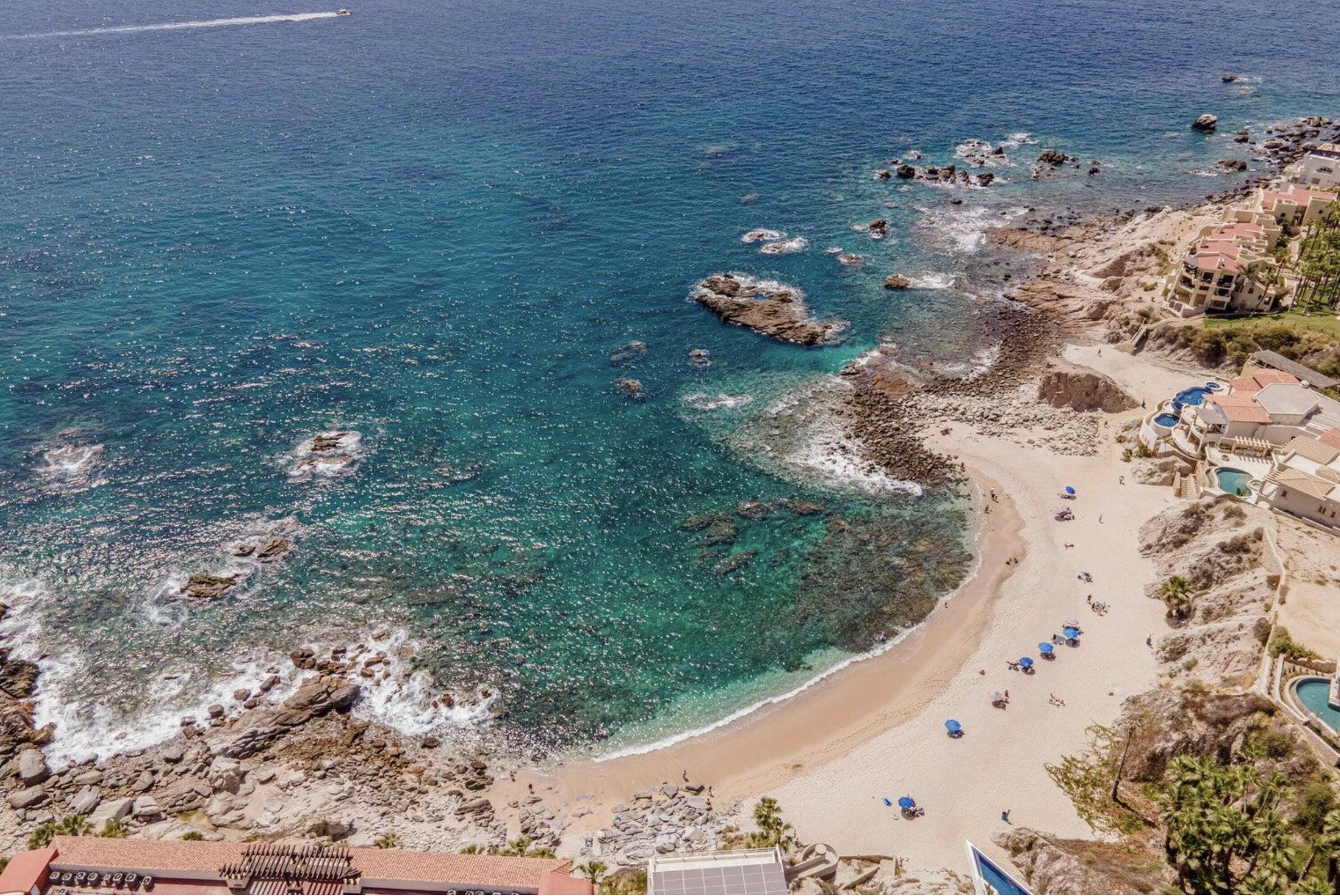 Quivira Cabo Bello Cabo Bello is a gated community w pristine swimmable beach and convenient short distance to downtown marina w also easy access to San Jose del Cabo. There are medical services, grocery stores, fine dining, spas and top-level golf courses within minutes. World renowned Monuments surf break is just around the corner from the Cabo Bello beach. Casa 132 is a Contemporary design 2 story home 4 bed, 5 bath w roof top terrace (Arch for sale
